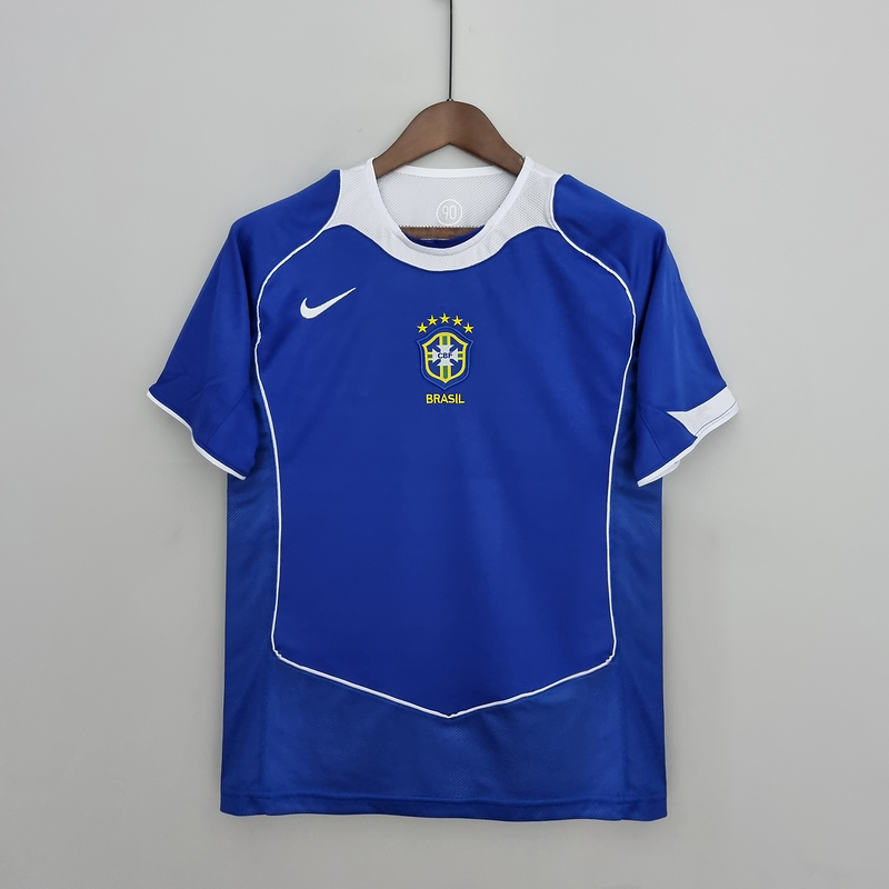 AAA Quality Brazil 2004 Away Blue Soccer Jersey